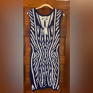 Blue and White Patterned Dress
